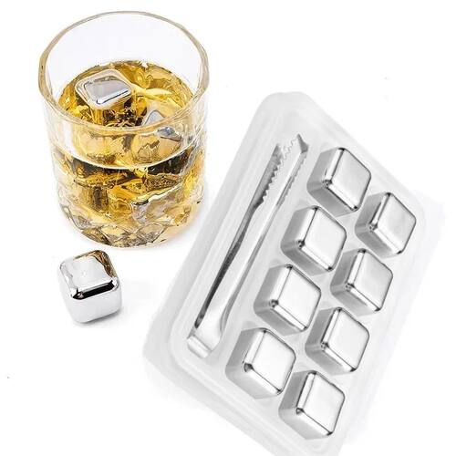 4/6/8pcs Stainless Steel Ice Cubes Set Juice Beer Wine Whisk