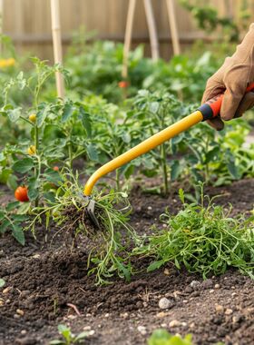 5 Tooth Garden Hoe Rake Hand Weeder Puller Mulching Tool for