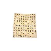 100Pcs Wooden Alphabet Scrabble Tiles Black Letters & Nu thumbnail 6