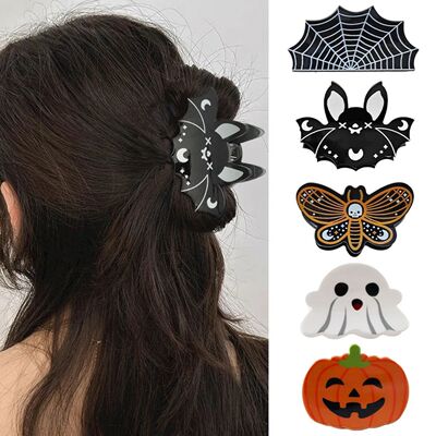 Halloween Cute and Bizarre Pumpkin Bat Pattern Women's Plast