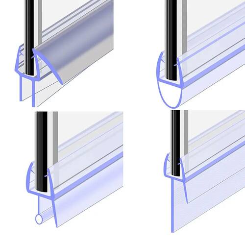 Bath Shower Screen Door Seal Strip Water Baffle 4 to 12mm Se