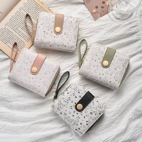 1pc Cute Cat Coin Purse, Zipper Wallet for Women, Japanese S