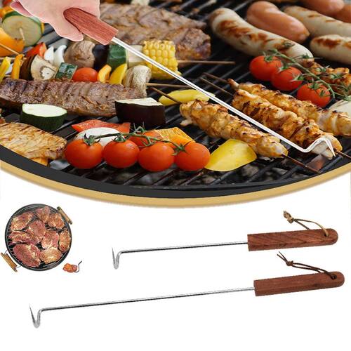 BBQ Meat Flipper Hook Outdoor Camping Food Turner Hook with