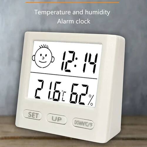 Magnetic Attraction Digital Temperature Humidity Clock Big L