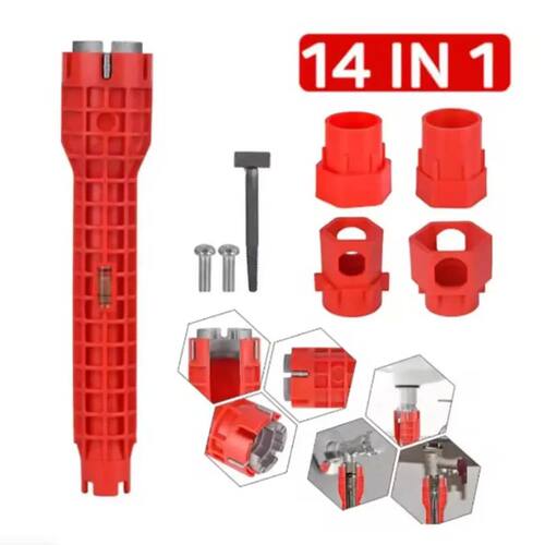 14 In 1 Wrench for Sink Faucet Sanitary Repair Tool with Dou