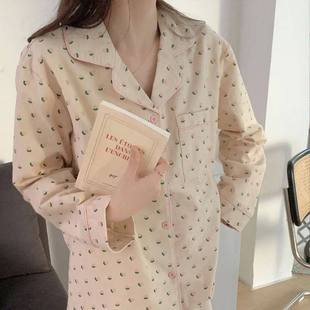 Pajamas Women Summer Cotton Heart Korean Cute Prin Sleepwear