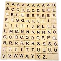 100Pcs Wooden Alphabet Scrabble Tiles Black Letters & Nu thumbnail 4