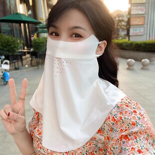 2025新款夏季防晒面罩口罩遮全脸护颈透气冰丝无痕护脖子防晒面纱