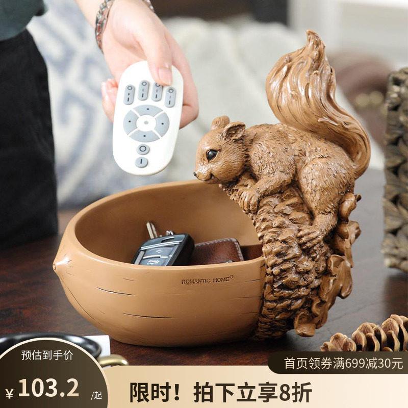 放钥匙盘的收纳盒玄关进门口桌面家用创意精致装饰欧式遥控器摆件