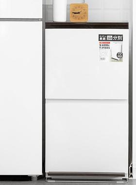 -日本进口ASVEL日式双层分类垃圾桶家用厨房干 干湿分离厨余 余带