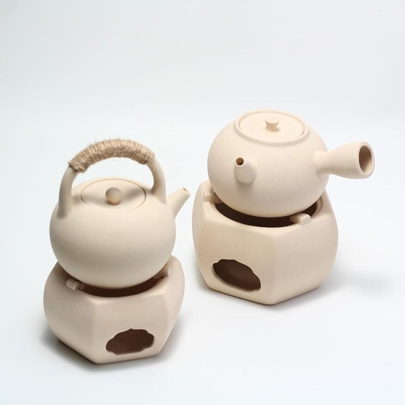 白泥酒精煮茶炉蜡烛温泡茶炉 户外烧水煮茶壶陶炉 玻璃陶瓷茶壶茶