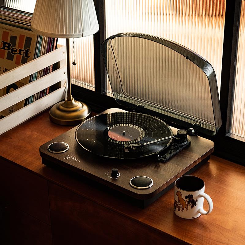 syitren/赛塔林黑胶唱片机TAMMI复古胶片留声机蓝牙音响木质唱机
