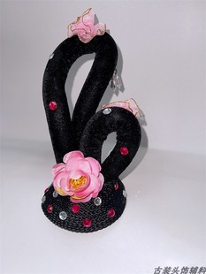 原创古典舞梅花三弄假发水袖舞桃夭古装惊鸿舞采薇演出七仙女头饰