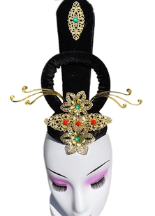 丽人行舞蹈头饰杜甫舞剧古典舞头饰汉服古装假发舞蹈演出表演头饰