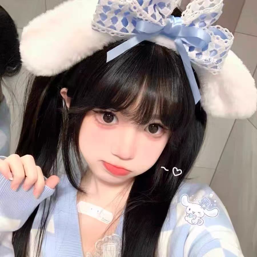 超可爱毛绒大耳兔兔洗脸发箍