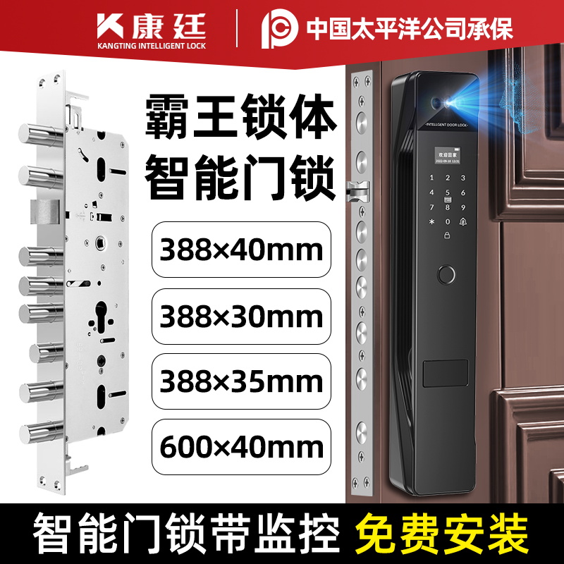 霸王锁体智能锁全自动款可视智能门锁带监控密码锁家用锁上门安装