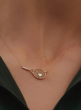 Aurate金色镶钻限量吊坠项链