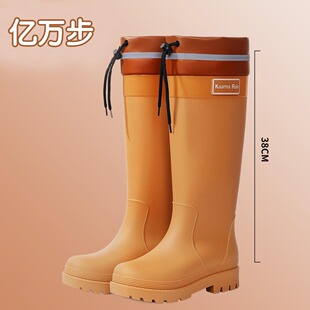 新款时尚女鞋特高女士外穿雨林徒步涉水鞋增高防水女水鞋胶鞋