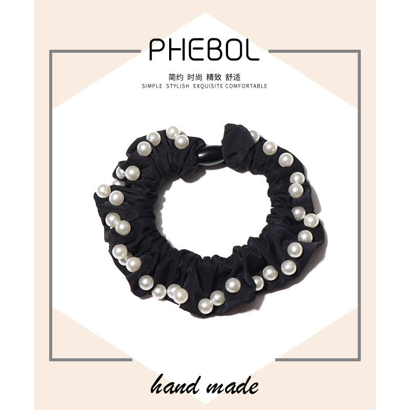 钉珍珠冰丝发圈简约扎头发高弹力耐用橡皮筋发绳气质高级感面膜圈
