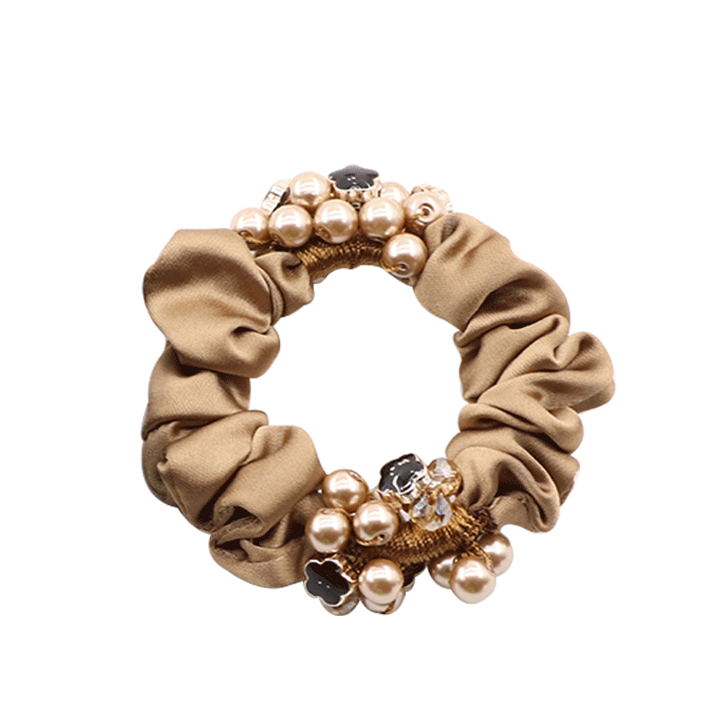 菲啵尔珍珠大肠圈发圈丝绸缎面头花韩国头绳粗款扎头发皮筋皮套女