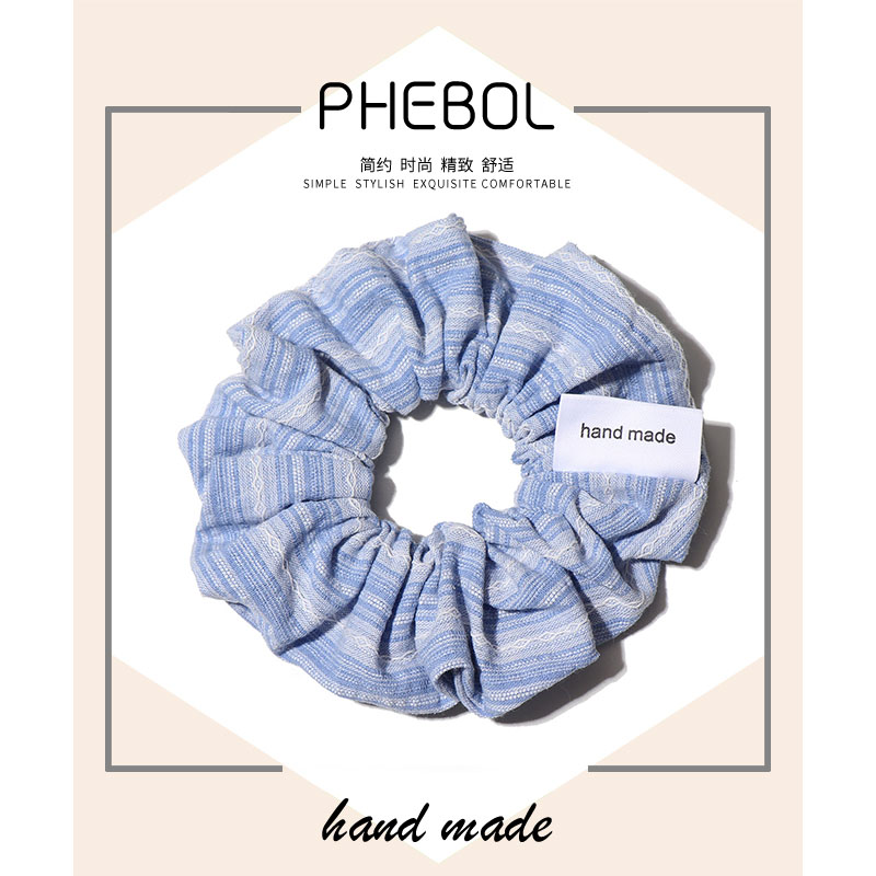 新款法式大肠发圈条纹头绳简约气质丸子头扎头发马尾发绳橡皮筋女