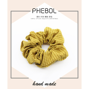 菲啵尔格子BM简约大肠发圈ins韩国网红发带发绳头绳女扎头发皮筋