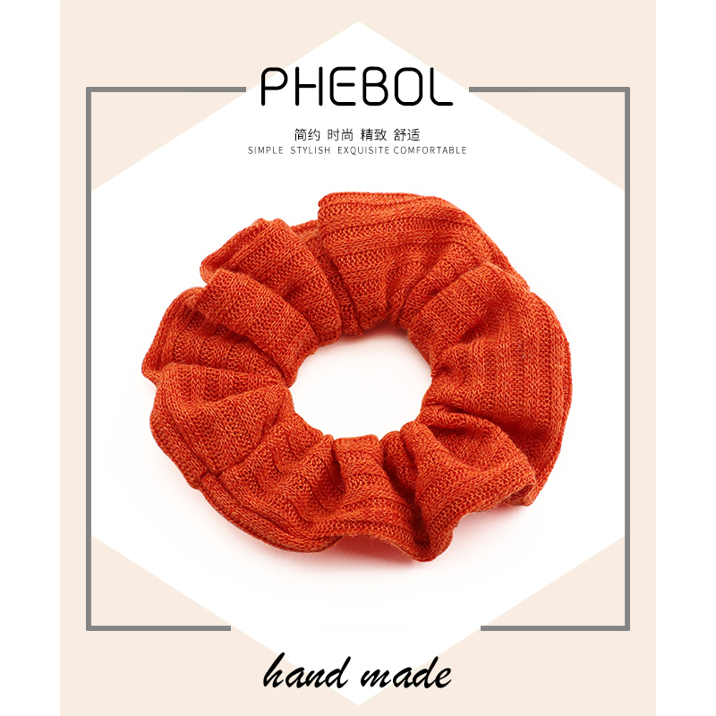 ins纯色秋冬针织简约猪大肠发圈