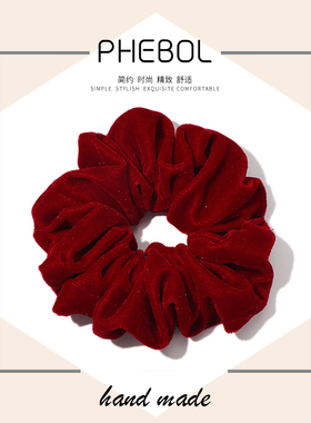 闪光金丝绒超大号大肠发圈红色新年发绳气质高级感扎头发橡皮筋女