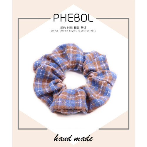 格子发圈百搭复古法式头绳网红