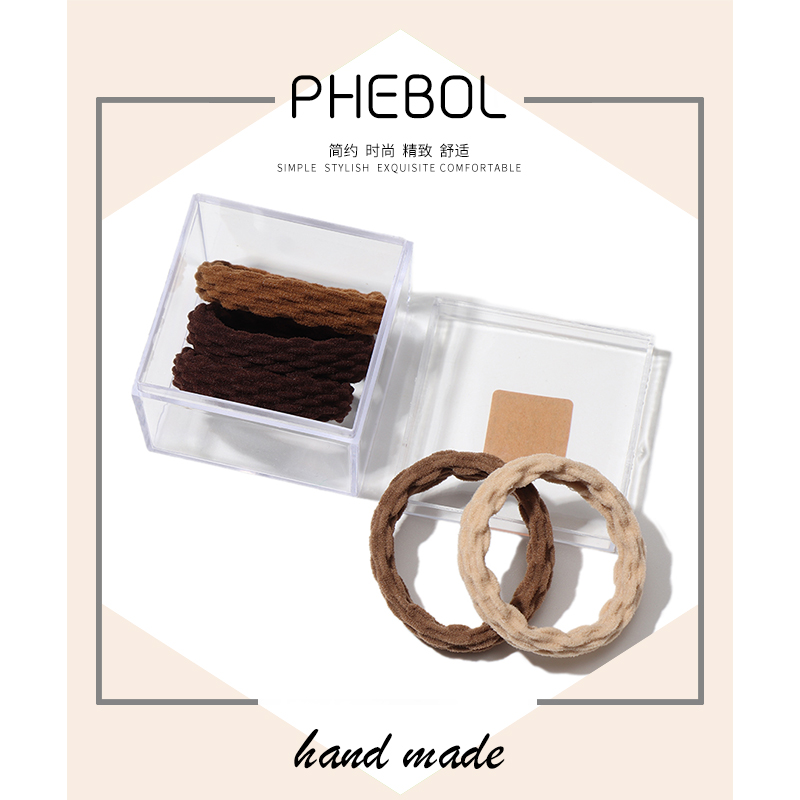 盒装高弹力耐用基础橡皮筋扎头发圈头绳马尾发绳简约百搭皮套发饰