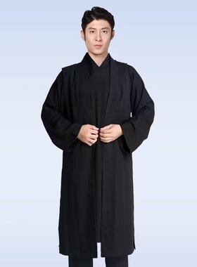 新款夏季新款太极服男女中长款三宝领太极拳练功服亚麻白色武术服