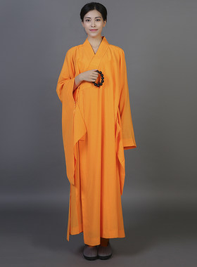 台麻纱不透明海青居士服男女海清僧服咖啡黑色木兰色用品正品包邮