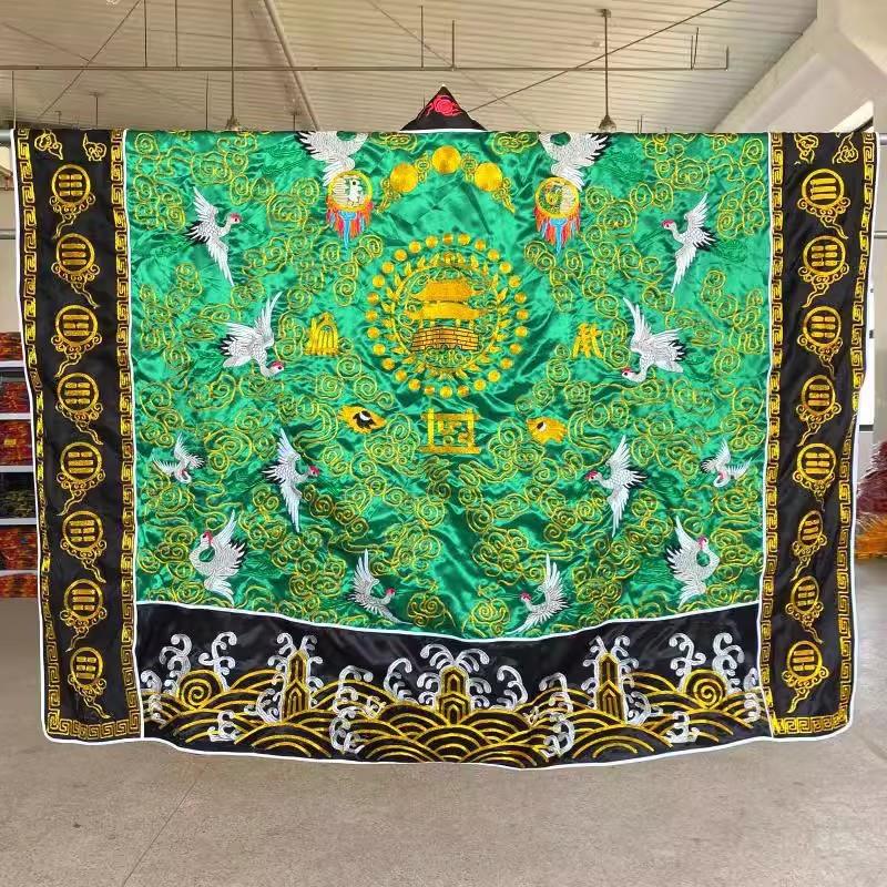 新款道家男女通用仙鹤衣 缎布白鹤法衣降衣金丝鹤高功道袍