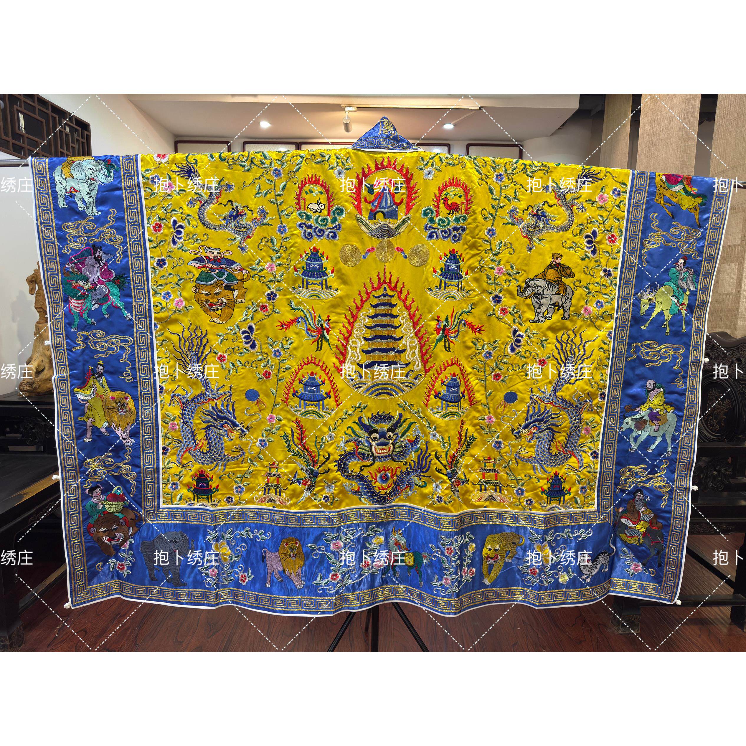 新款道士服高功服全金仿大罗天手工八仙五龙彰化法袍法衣降衣道袍