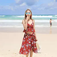 Đồ bơi nữ mới phiên bản Hàn Quốc của bikini xẻ ba mảnh gợi cảm bảo thủ che bụng váy kiểu áo tắm mùa xuân nóng bỏng - Bikinis đồ bơi nữ dạng quần cạp cao