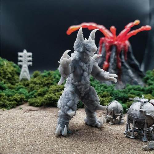 潮玩DIY手工 迪迦奥特曼明鉴怪兽 金龙戈尔德拉斯 1/43模手办场景