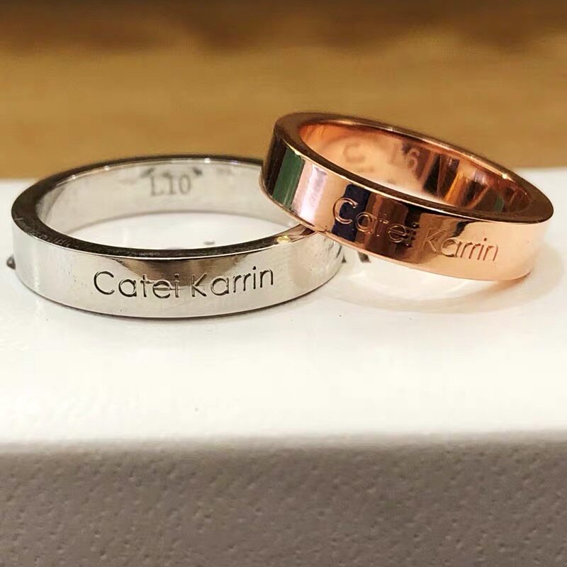 小CK纯银满天星一对时尚玫瑰金男女对戒纪念礼物简约个性情侣戒指