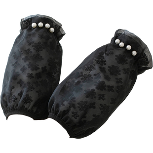 蕾丝袖套女秋冬季儿童护袖短款手袖羽绒服上班耐脏专用套袖办公室