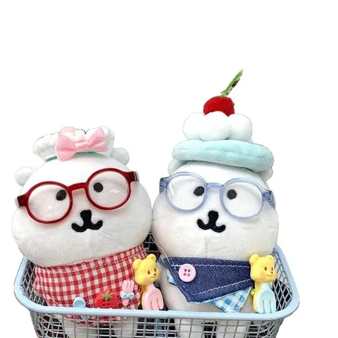 娃娃帽子娃衣配件装饰自嘲可爱配件小蛋糕熊娃衣棉花10cm围兜套装