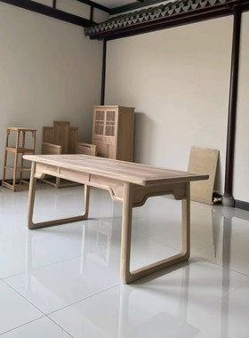 宋代风桌子榆木家具实木书桌极简家用学习桌办公桌茶桌茶台白茬胚