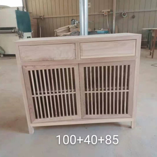 新中式实木木餐边柜白茬榆木鞋柜