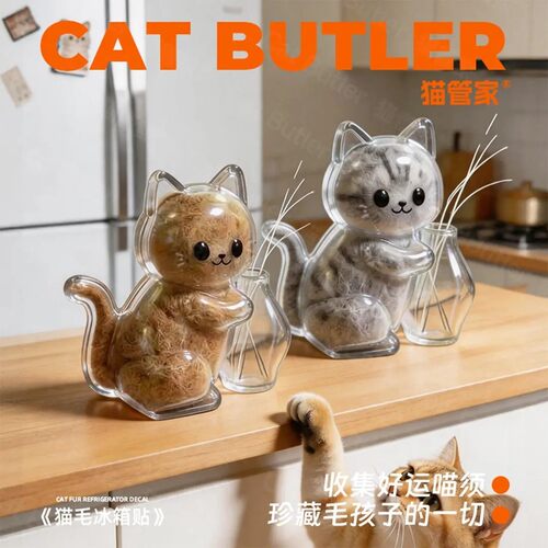 猫管家磁吸式猫胡子冰箱贴收纳猫咪毛发胡子收集摆件毛发收集H768
