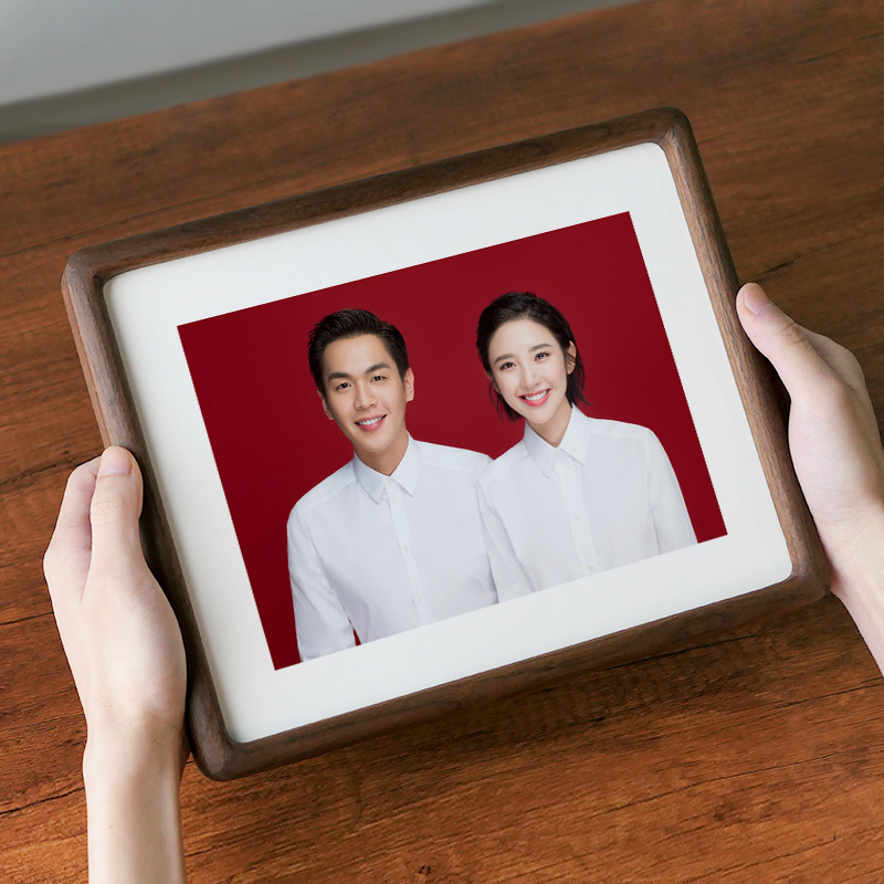 海马体结婚登记照相框高级感喜字婚姻纪念加洗证件照片情侣摆台