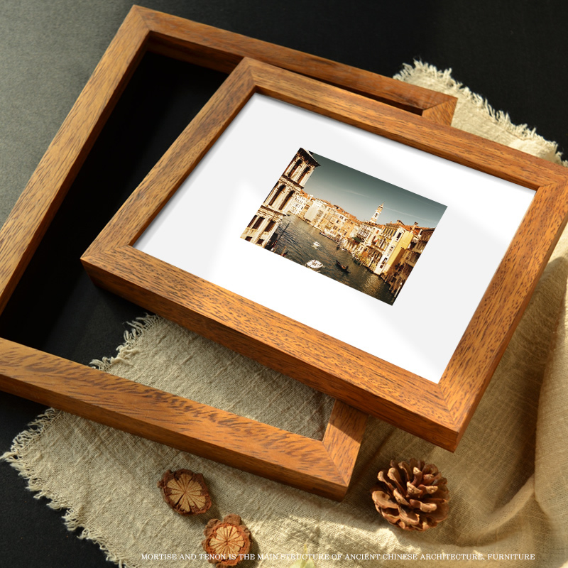 美式纯实木相框挂墙定制木质画框洗照片J做成冲印打印洗印来图定
