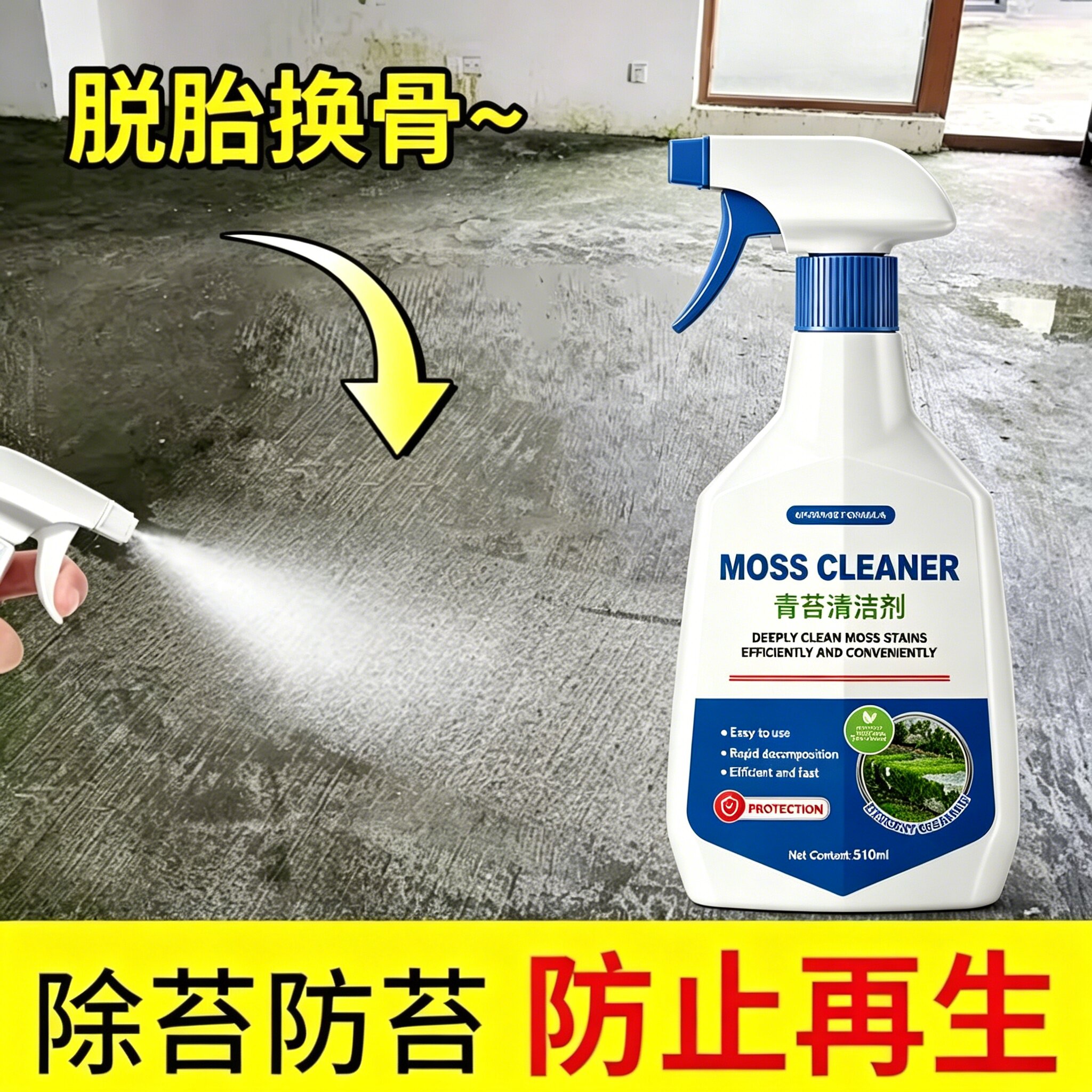 墙体地面青苔清洗剂水泥地面露天走道泳池去污除滑户外环境清洁剂