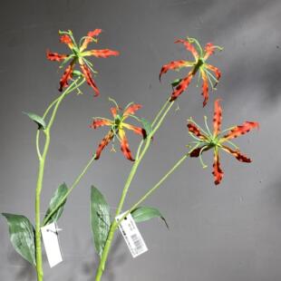 高品质花艺嘉兰火焰百合仿真花假花家居客厅茶几装饰摆件花卉礼堂