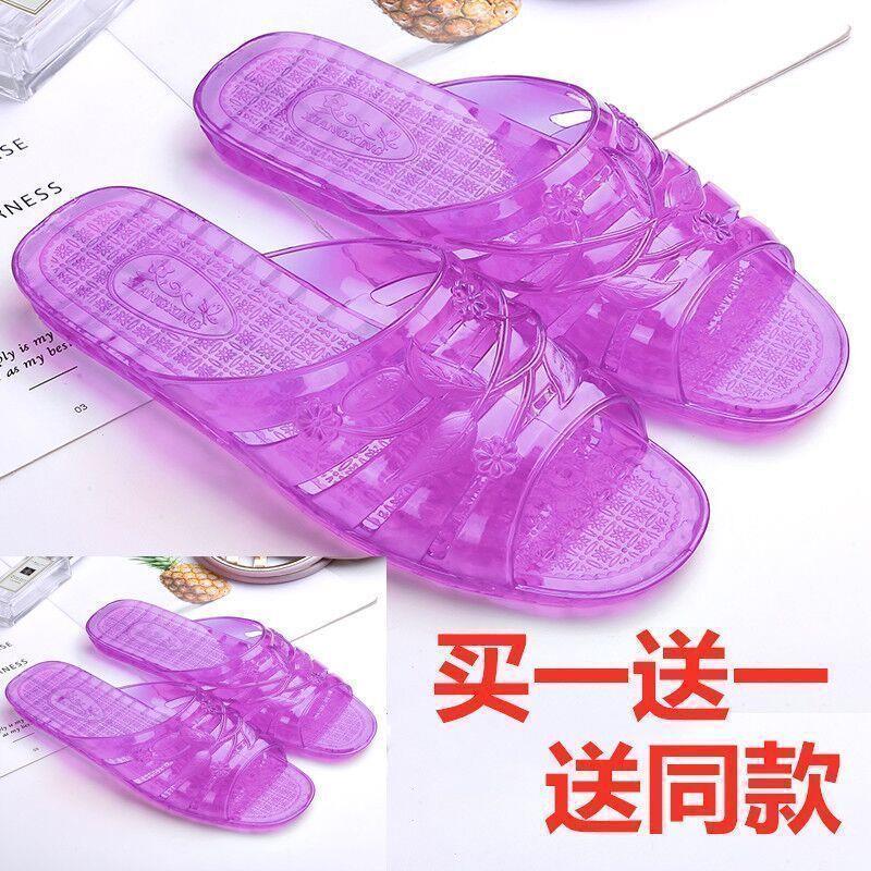 高品质透明果冻水晶拖鞋女镂空平底夏熟胶防滑浴室居家用学生凉拖