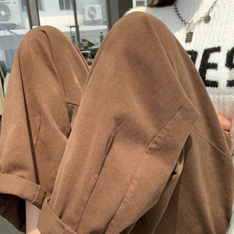 美拉德咖色哈伦裤女春秋2025年新款小个子休闲九分老爹萝卜裤子女,女装/女士精品,休闲裤,淘宝优惠券,粉丝福利购,淘宝优惠卷