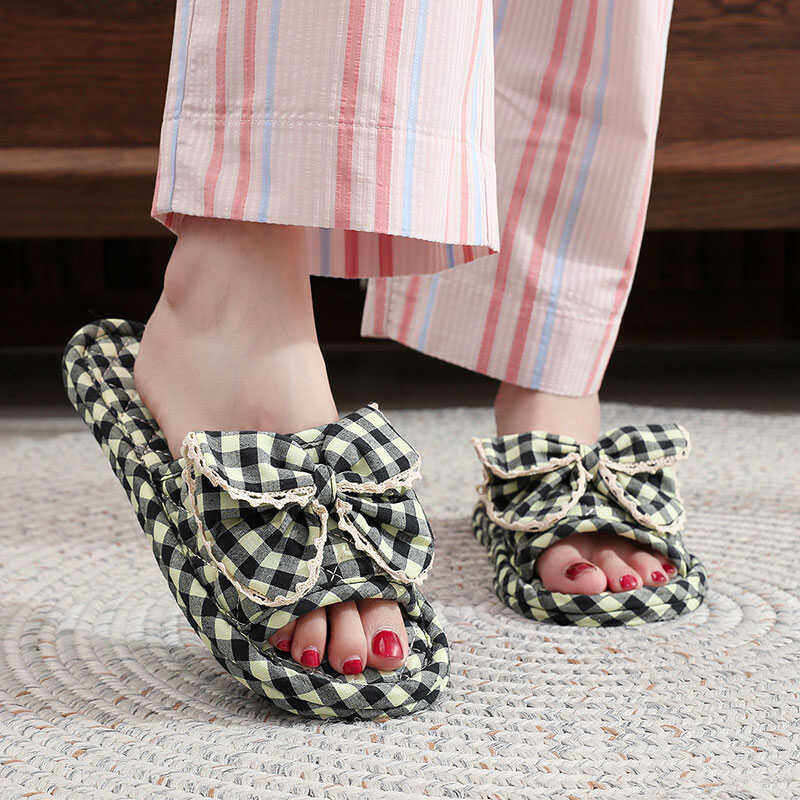 韩式新款情侣布艺防滑颗粒室内木地板静音蝴蝶结春秋冬四季可机洗,居家布艺,居家棉拖/棉鞋,淘宝优惠券,粉丝福利购,淘宝优惠卷