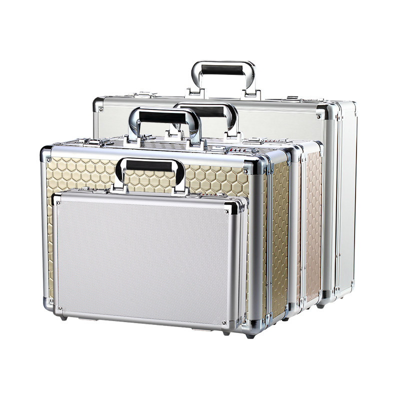 领超铝合手提密码箱保险箱盒档案型文件收纳钱箱装金箱小设备箱金